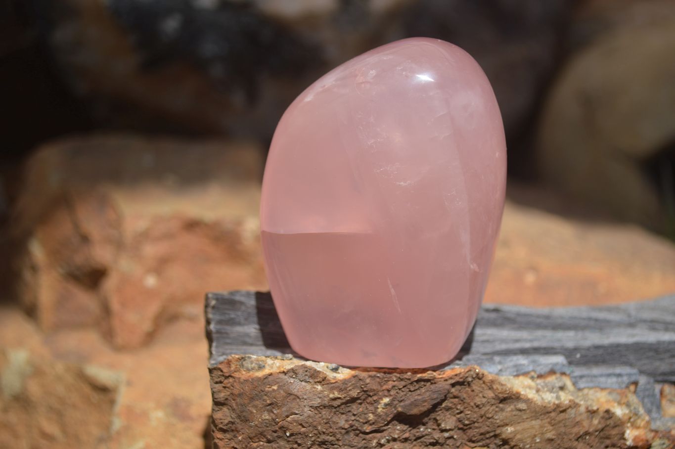 Polished Gemmy Pink Rose Quartz Standing Free Forms  x 6 From Ambatondrazaka, Madagascar - TopRock