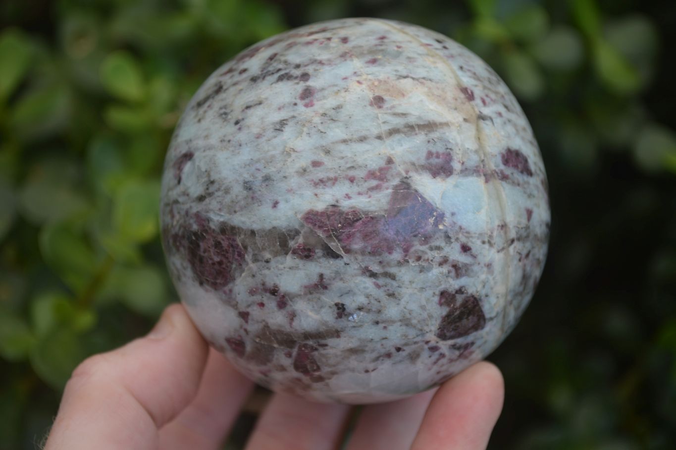 Polished Rubellite Pink Tourmaline Matrix Sphere x 1 From Madagascar - Toprock Gemstones and Minerals 