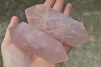 Polished Double Terminated Gemmy Rose Quartz Points x 6 From Madagascar - TopRock