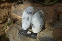 Polished Dendritic Opal Standing Free Forms  x 3 From Moralambo, Madagascar - Toprock Gemstones and Minerals 