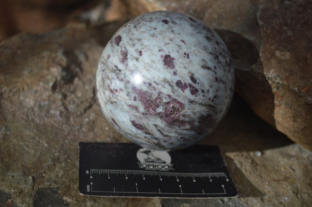 Polished Rubellite Pink Tourmaline Matrix Sphere x 1 From Madagascar - Toprock Gemstones and Minerals 