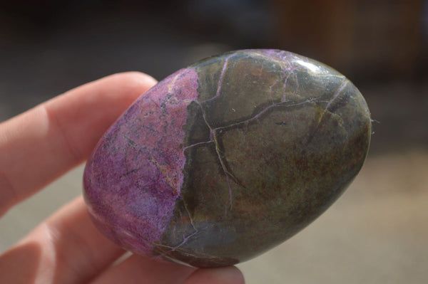 Polished Purple Stichtite & Serpentine Standing Free Forms  x 7 From Barberton, South Africa - TopRock