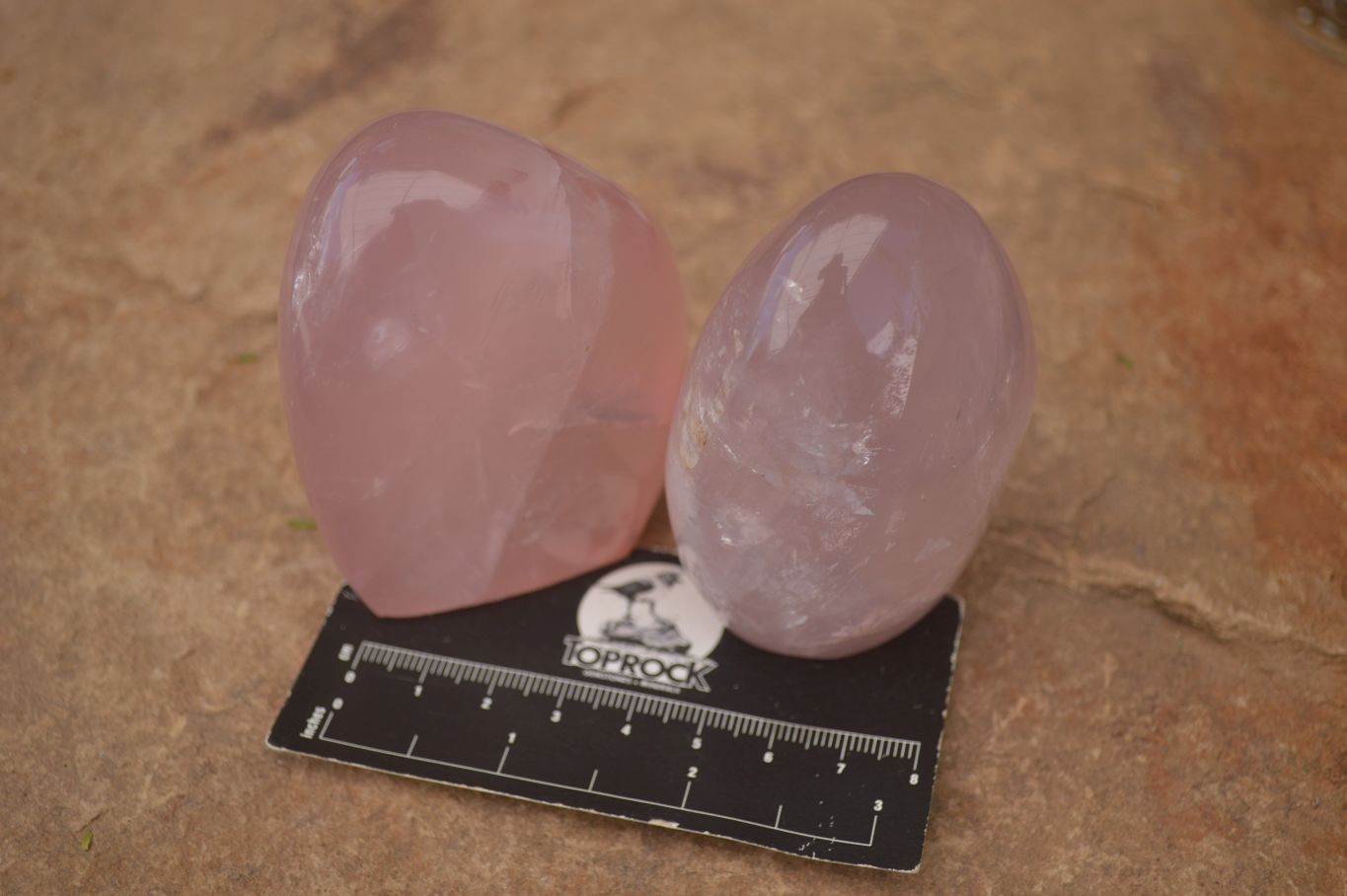 Polished Gemmy Pink Rose Quartz Standing Free Forms  x 6 From Ambatondrazaka, Madagascar - TopRock