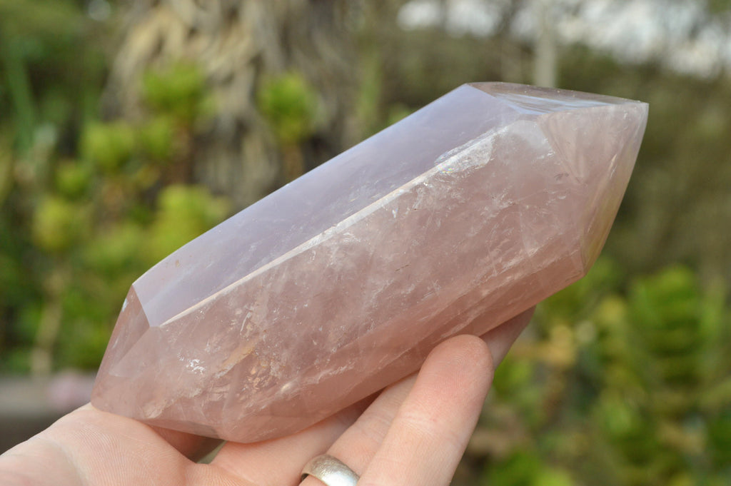 Polished Double Terminated Gemmy Rose Quartz Points x 6 From Madagascar - TopRock