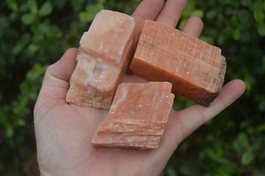 Natural New Sunset Orange Calcite Specimens x 12 From Spitzkop, Namibia - Toprock Gemstones and Minerals 