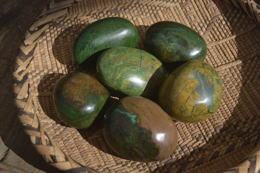 Polished Green Verdite Free Forms x 6 From Zimbabwe - Toprock Gemstones and Minerals 