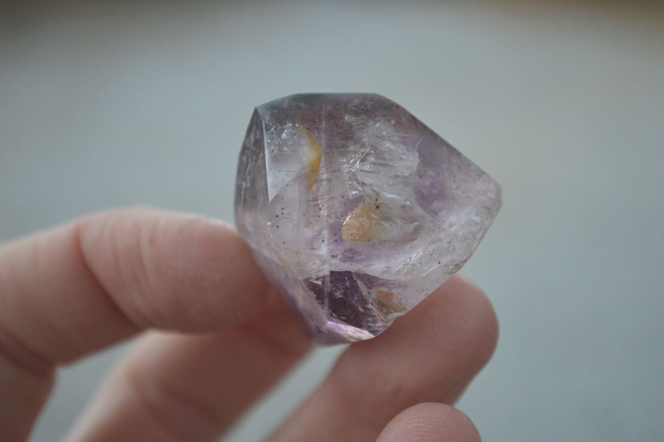 Polished Window Amethyst Point With Hints Of Smokey Quartz x 20 From Ankazobe, Madagascar - Toprock Gemstones and Minerals 