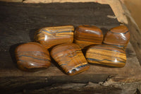 Polished Golden Tigers Eye Free Forms x 6 From Prieska, South Africa - Toprock Gemstones and Minerals 