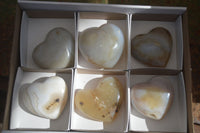 Polished Stunning Selection Of Agate Hearts x 6 From Madagascar - Toprock Gemstones and Minerals 