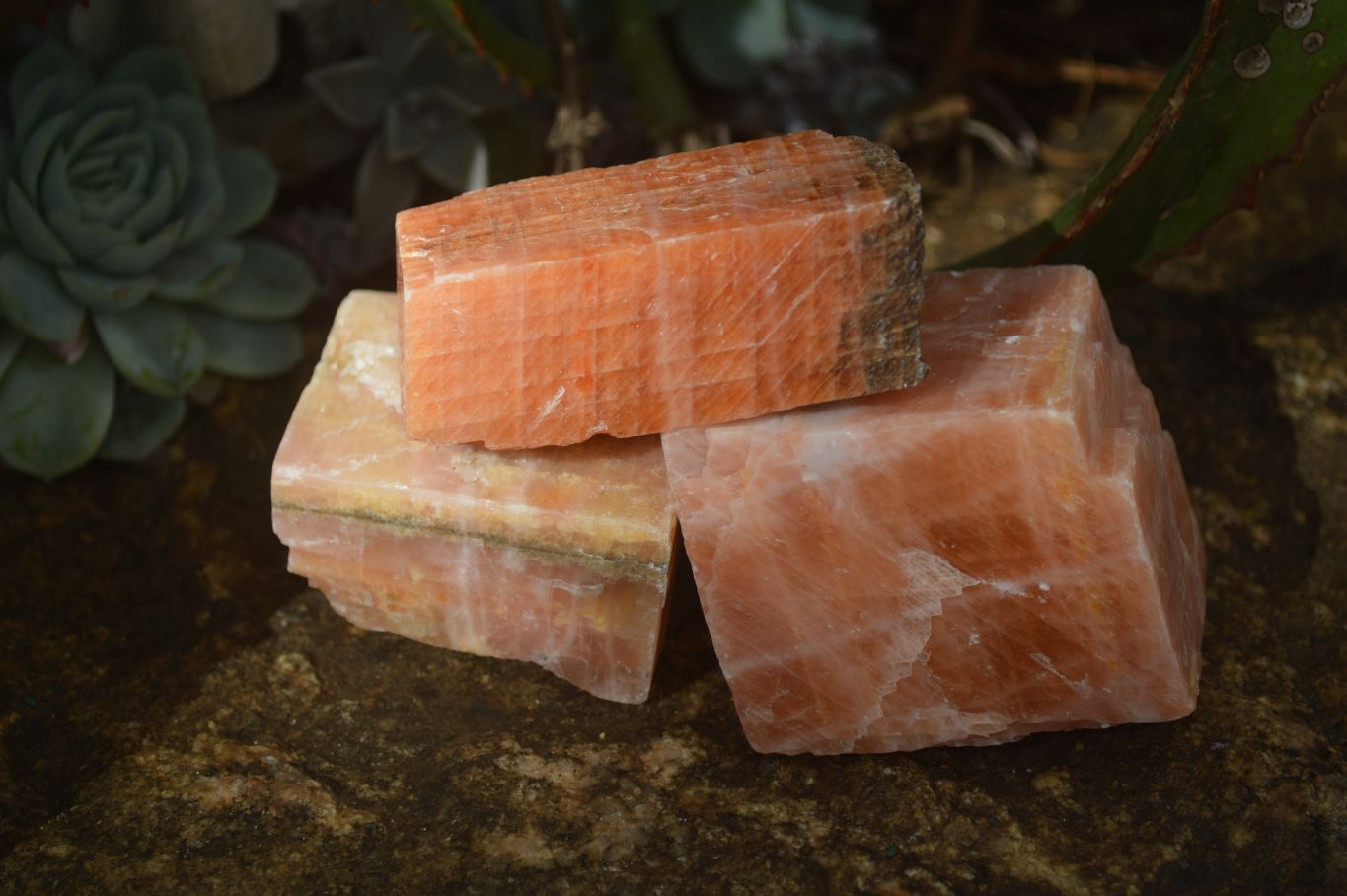 Natural New Sunset Orange Calcite Specimens x 12 From Spitzkop, Namibia - Toprock Gemstones and Minerals 