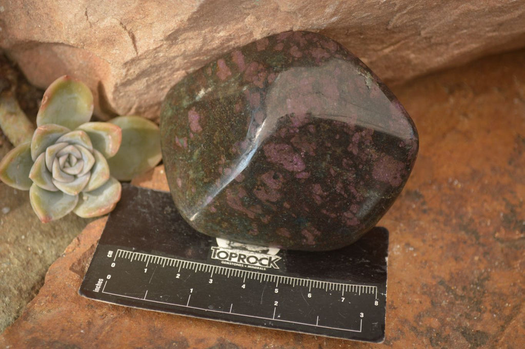 Polished  Fluorescent Ruby Corundum In Chrome Verdite Free Forms x 4 From Zimbabwe - Toprock Gemstones and Minerals 