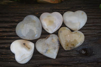Polished Stunning Selection Of Agate Hearts x 6 From Madagascar - Toprock Gemstones and Minerals 