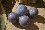 Polished Purple Lepidolite With Rubellite Spheres  x 4 From Madagascar - Toprock Gemstones and Minerals 