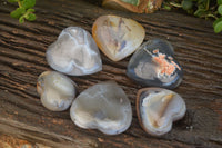 Polished Lovely Mixed Selection Of Agate Hearts  x 6 From Madagascar - Toprock Gemstones and Minerals 