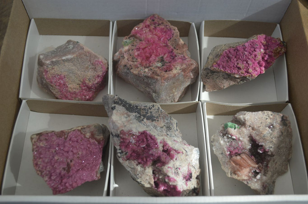 Natural Pink Salrose Cobaltion Dolomite Specimens  x 6 From Kakanda, Congo - Toprock Gemstones and Minerals 