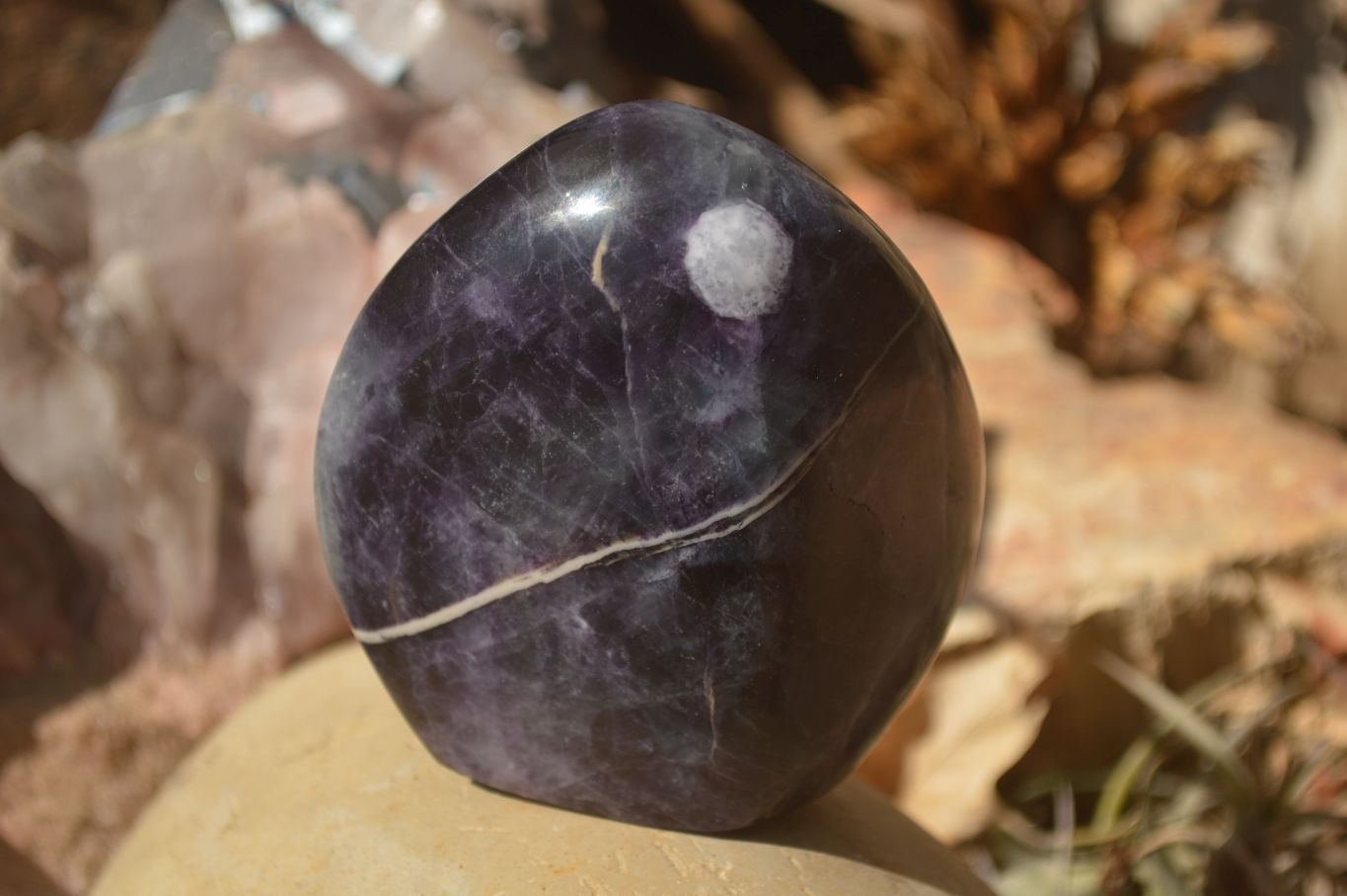 Polished  Watermelon Fluorite Standing Free Forms  x 2 From Uis, Namibia - Toprock Gemstones and Minerals 