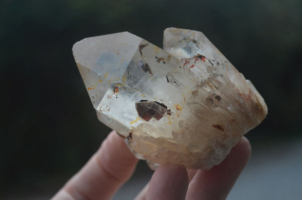 Natural White Phantom Smokey Quartz Clusters  x 6 From Luena, Congo - Toprock Gemstones and Minerals 
