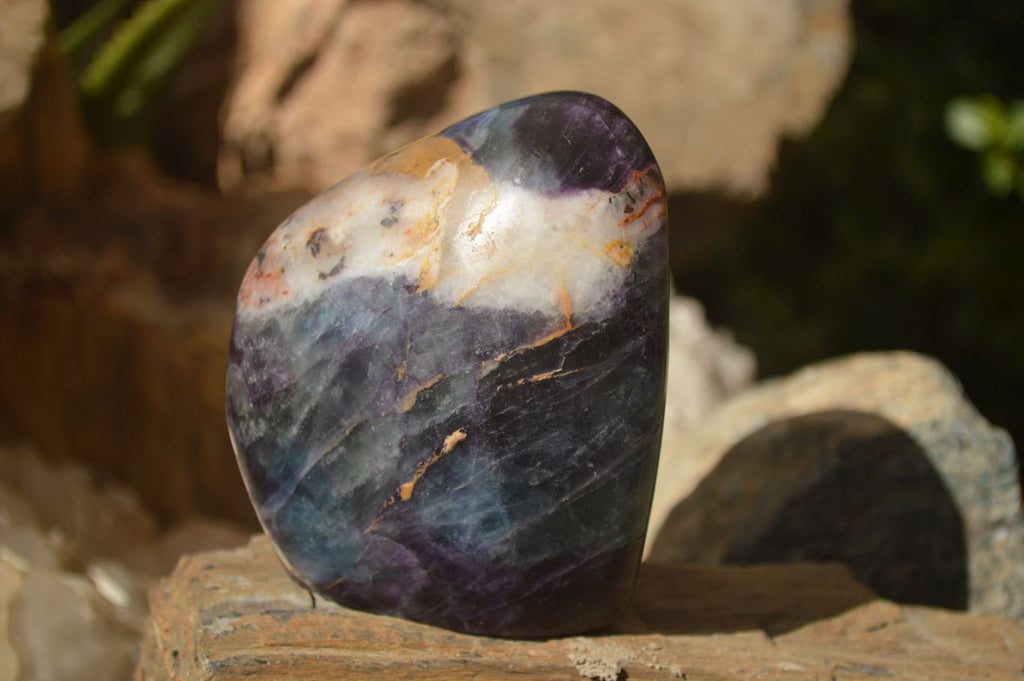 Polished  Watermelon Fluorite Standing Free Forms  x 2 From Uis, Namibia - Toprock Gemstones and Minerals 