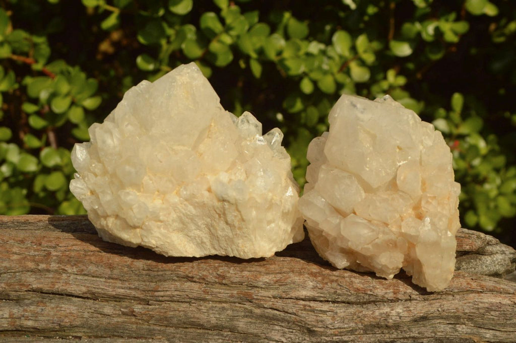 Natural Cascading White Phantom Quartz Clusters x 6 From Madagascar - TopRock