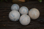 Polished Blue Spotted Spinel Quartz Spheres x 5 From Madagascar - Toprock Gemstones and Minerals 