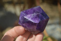 Polished Chevron Amethyst Points x 6 From Zambia