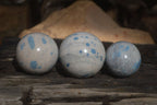 Polished Blue Spotted Spinel Quartz Spheres x 5 From Madagascar - Toprock Gemstones and Minerals 