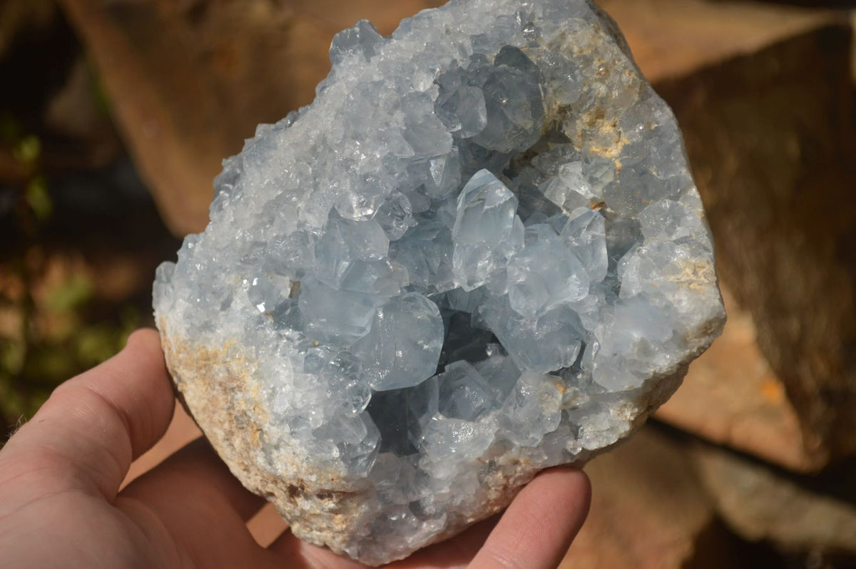 Natural Blue Celestite Crystal Specimens  x 2 From Sakoany, Madagascar - Toprock Gemstones and Minerals 