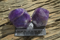 Polished Chevron Amethyst Points x 6 From Zambia