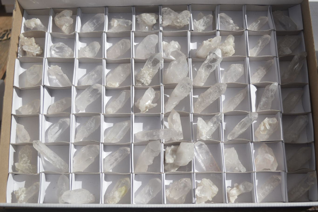 Natural Single Etched Clear Quartz Crystals x 70 From Mpika, Zambia - Toprock Gemstones and Minerals 