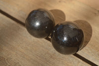 Polished  Schorl Black Tourmaline Spheres x 6 From Madagascar - Toprock Gemstones and Minerals 