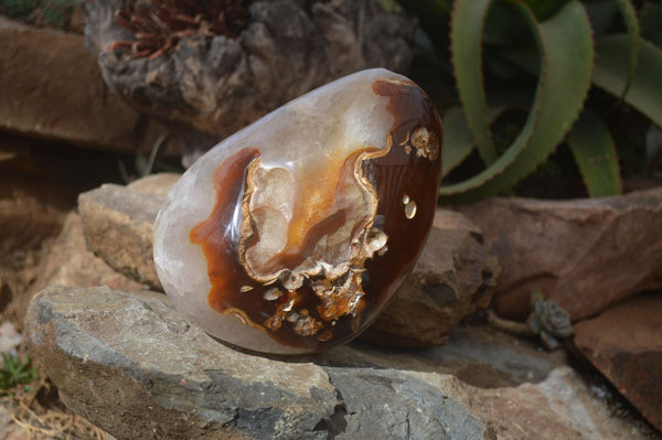 Polished Extra Large Carnelian Crystal Centred Display Piece  x 1 From Madagascar - Toprock Gemstones and Minerals 