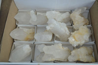 Natural Clear Quartz Clusters & Crystals  x 12 From Madagascar - Toprock Gemstones and Minerals 