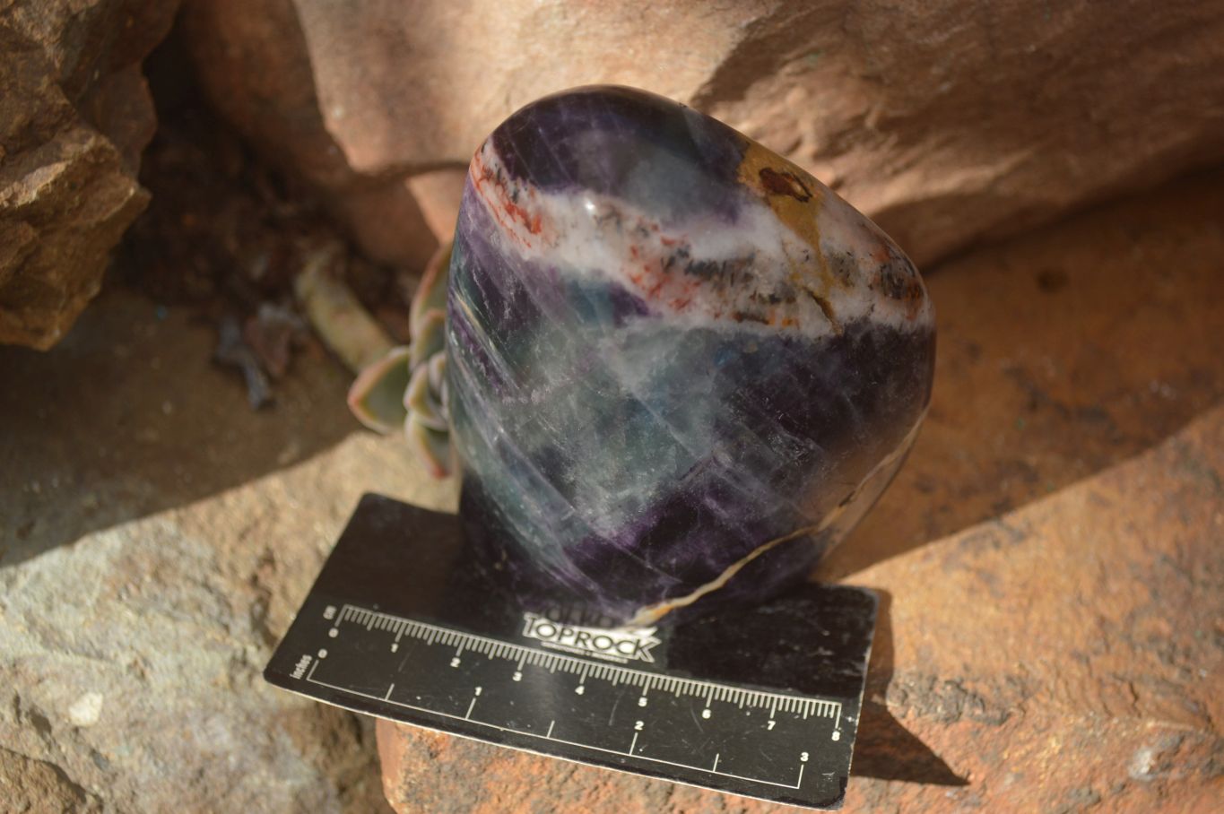 Polished  Watermelon Fluorite Standing Free Forms  x 2 From Uis, Namibia - Toprock Gemstones and Minerals 