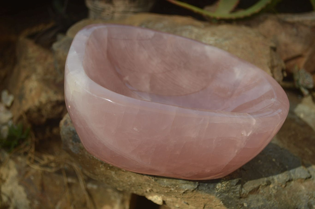 Polished Pink Rose Quartz Bowl x 1 From Ambatondrazaka, Madagascar - Toprock Gemstones and Minerals 