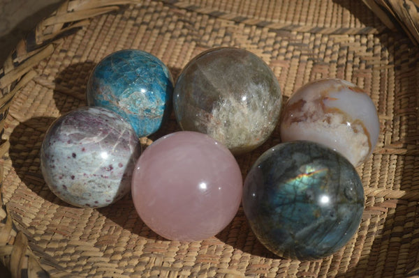 Polished Stunning Mixed Selection Of Spheres  x 6 From Madagascar - Toprock Gemstones and Minerals 