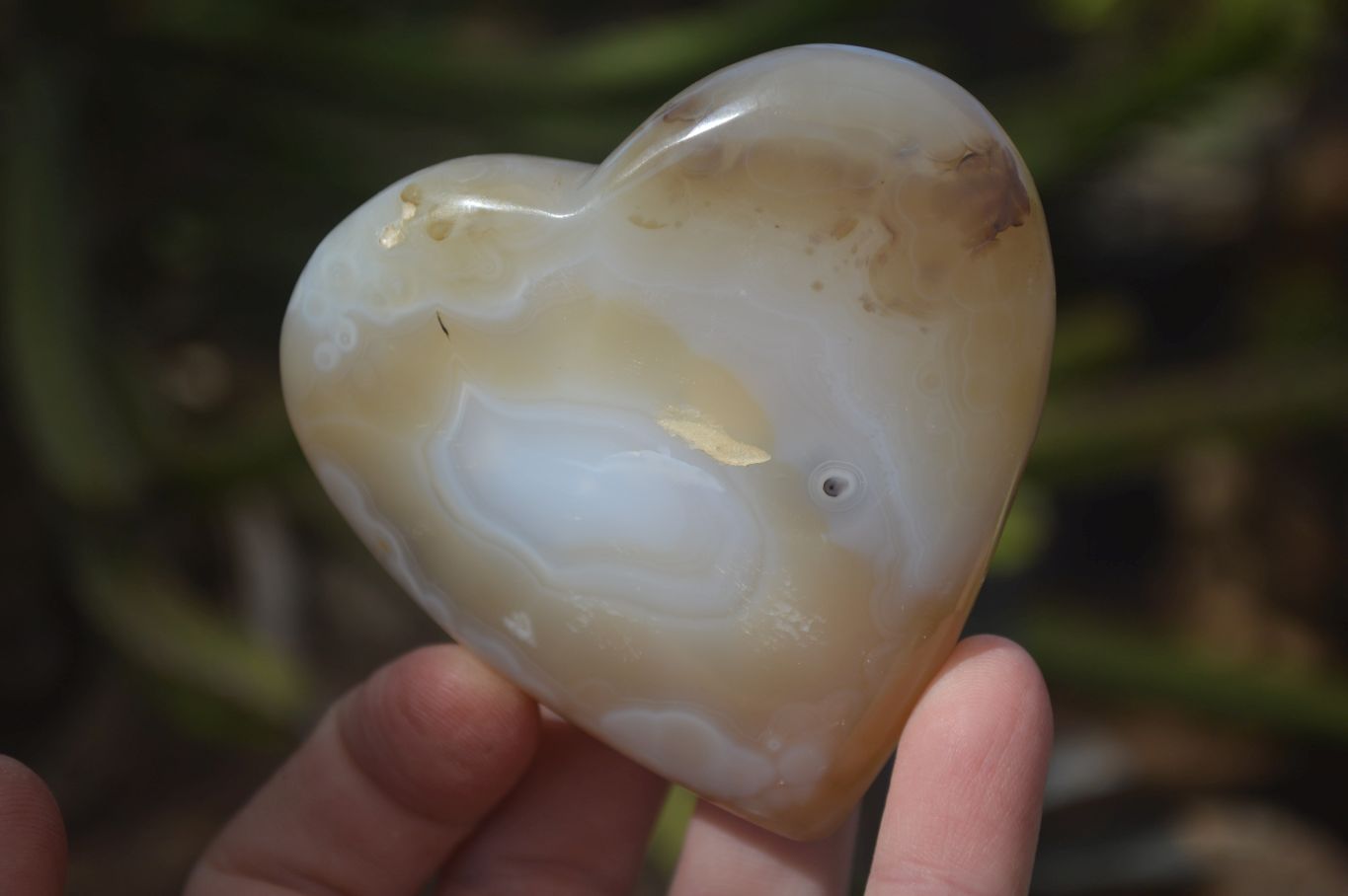 Polished Stunning Selection Of Agate Hearts x 6 From Madagascar - Toprock Gemstones and Minerals 