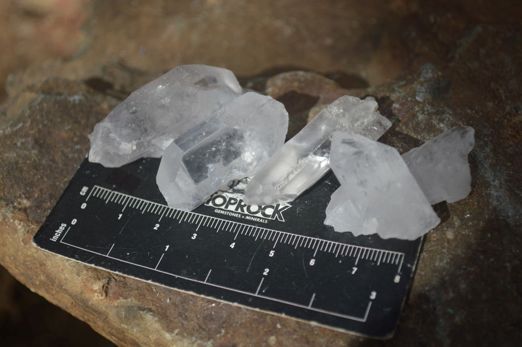 Natural Single Etched Clear Quartz Crystals x 70 From Mpika, Zambia - Toprock Gemstones and Minerals 