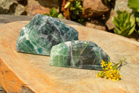 Polished Watermelon Fluorite Standing Slabs  x 2 From Uis, Namibia - TopRock