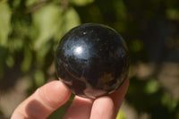 Polished  Schorl Black Tourmaline Spheres x 6 From Madagascar - Toprock Gemstones and Minerals 
