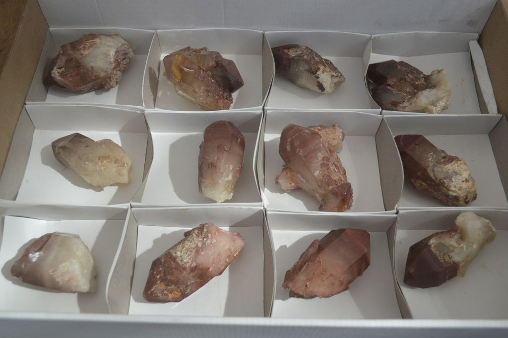 Natural Red Hematoid Quartz Specimens x 12 From Karoi, Zimbabwe - Toprock Gemstones and Minerals 