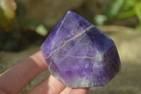 Polished Chevron Amethyst Points x 6 From Zambia