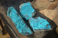 Natural Silica Chrysocolla Specimens x 3 From Kulukuluku, Congo - Toprock Gemstones and Minerals 