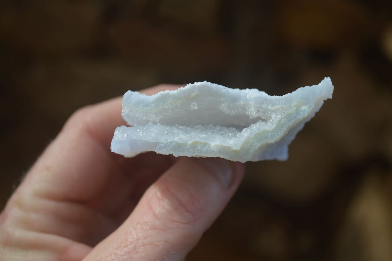 Natural Etched Blue Chalcedony Specimens  x 12 From Nsanje, Malawi - Toprock Gemstones and Minerals 
