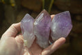 Natural Single Jacaranda Amethyst Crystals x 12 From Mumbwe, Zambia - Toprock Gemstones and Minerals 