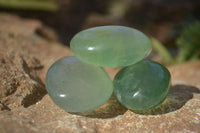 Polished Emerald Fluorite Palm Stones  x 20 From Madagascar