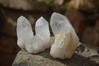 Natural Clear Quartz Clusters & Crystals  x 12 From Madagascar - Toprock Gemstones and Minerals 