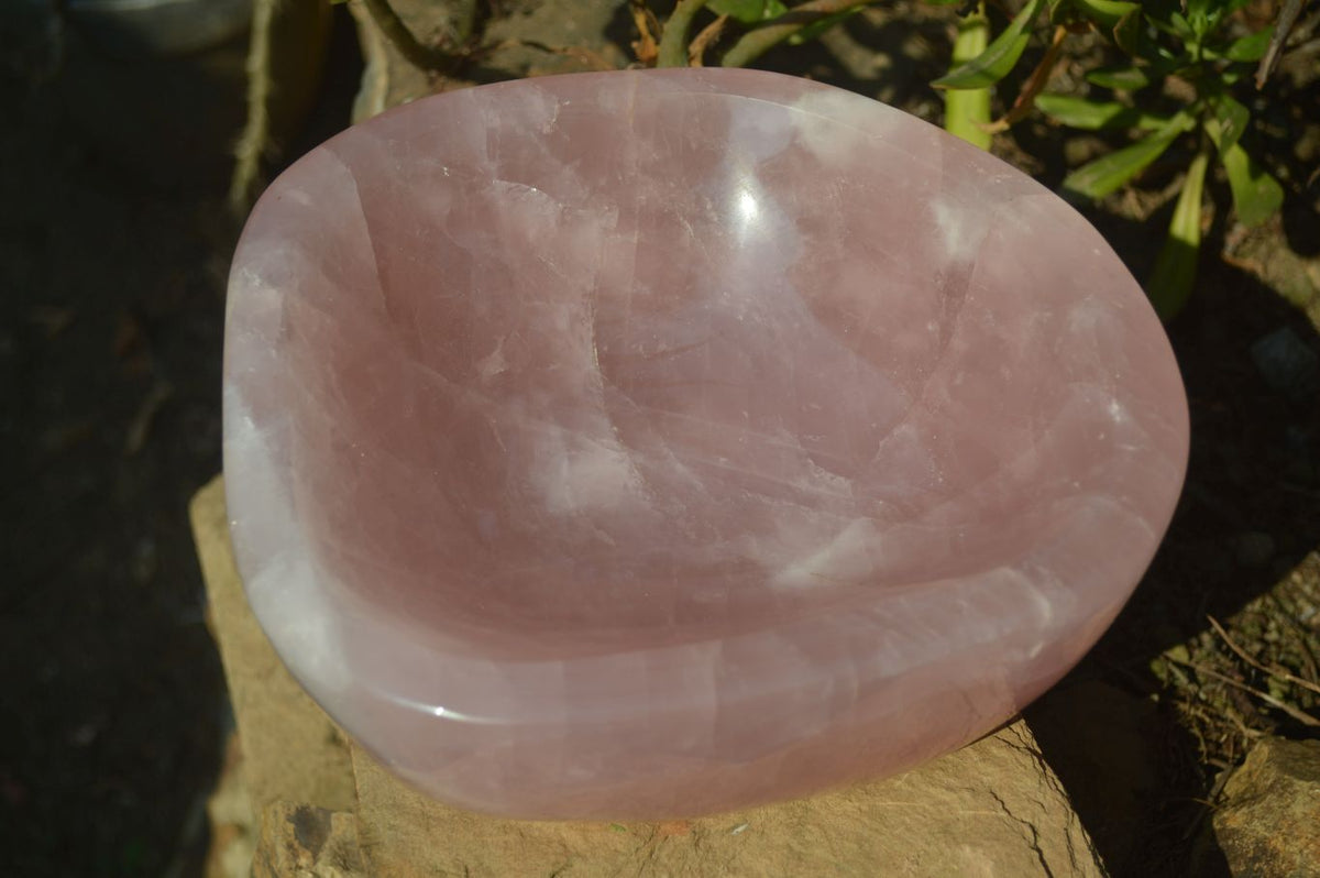 Polished Pink Rose Quartz Bowl x 1 From Ambatondrazaka, Madagascar - Toprock Gemstones and Minerals 