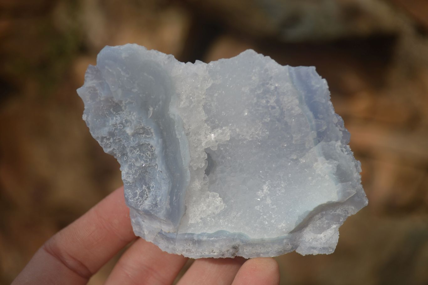 Natural Etched Blue Chalcedony Specimens  x 12 From Nsanje, Malawi - Toprock Gemstones and Minerals 