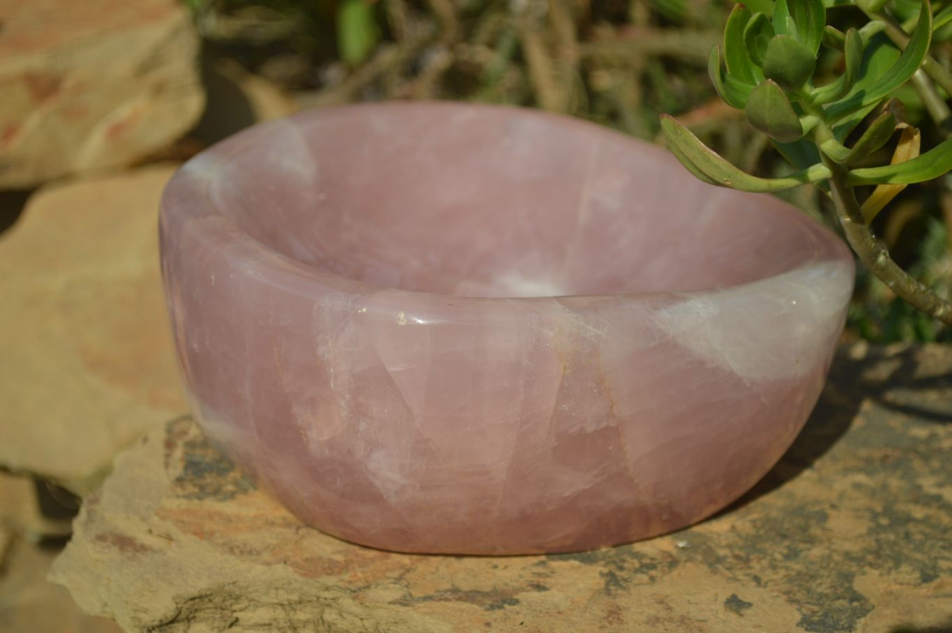 Polished Pink Rose Quartz Bowl x 1 From Ambatondrazaka, Madagascar - Toprock Gemstones and Minerals 