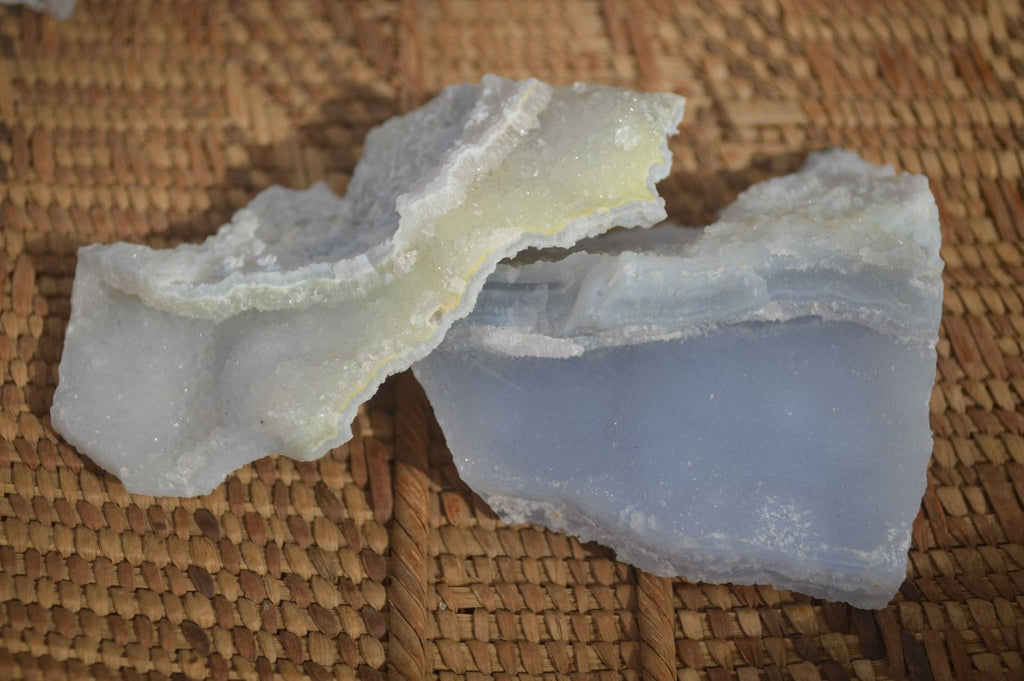 Natural Etched Blue Chalcedony Specimens  x 12 From Nsanje, Malawi - Toprock Gemstones and Minerals 